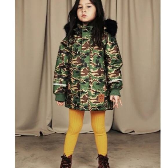Mini Rodini K2 Camo Parka Green kids/girls/boys - Jacket size -92/98 (2T) NNT